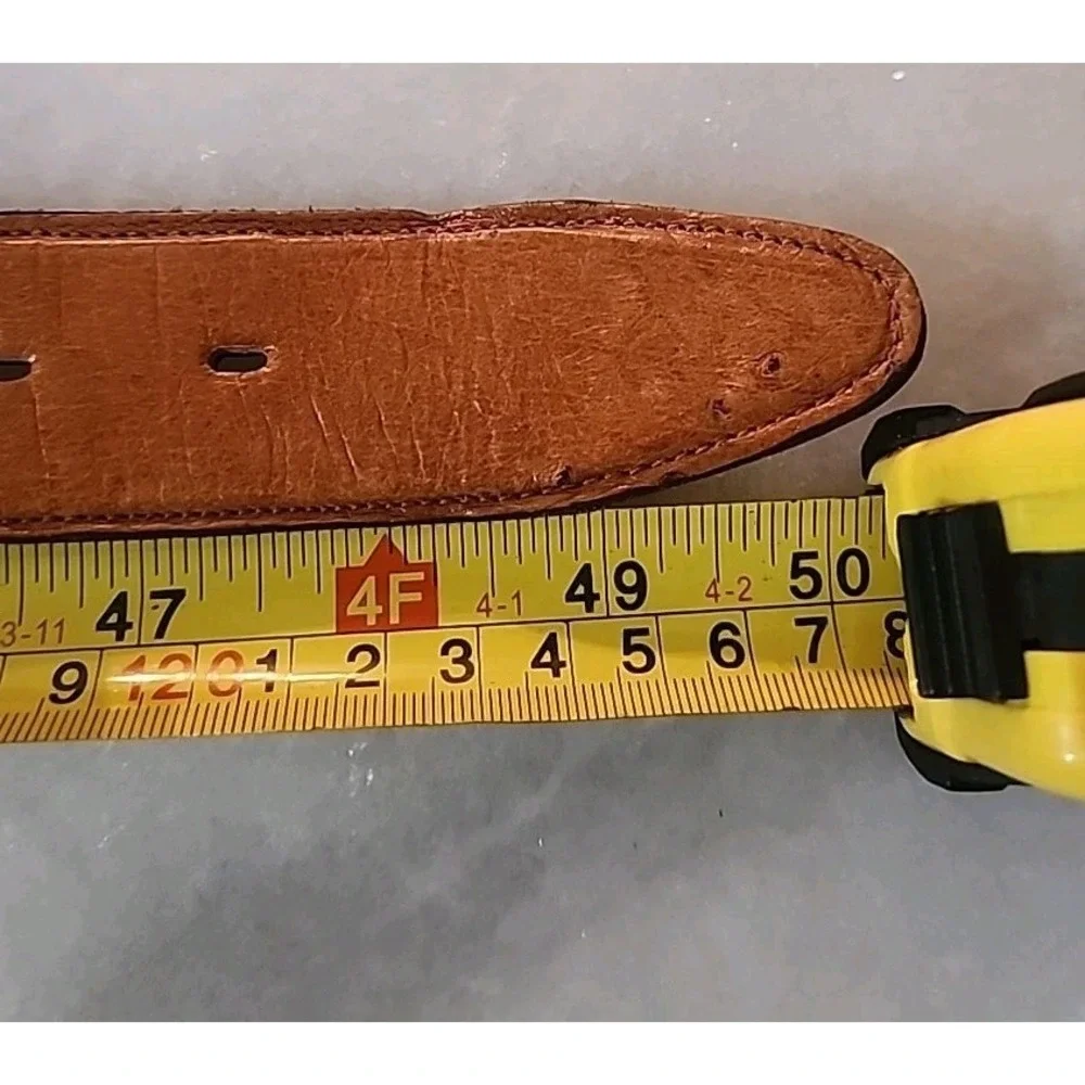 50-inch /1.5 in Genuine Ostrich Leather Belt Strap Tan Full‎ Quill New/Old Stock